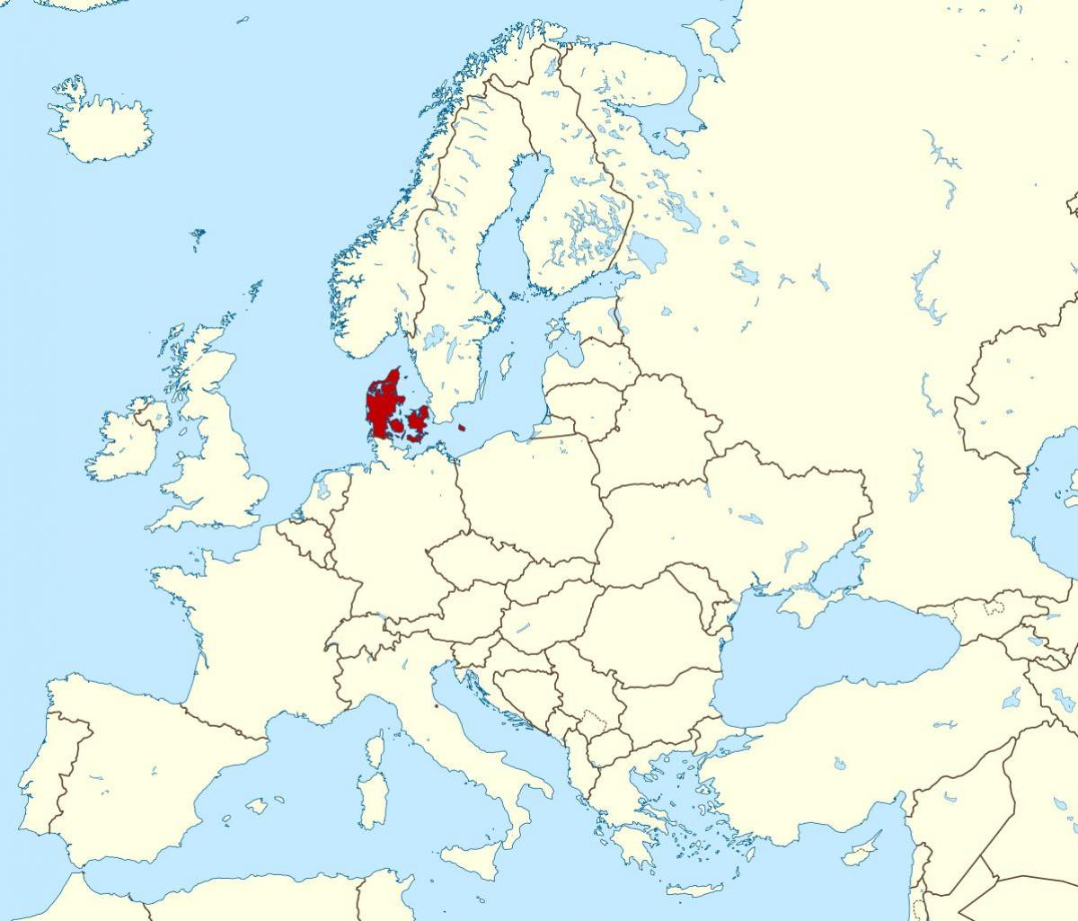 Danimarka Avrupa Harita